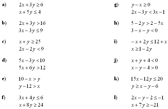 Systems of linear equations and inequalities - Exercise 7